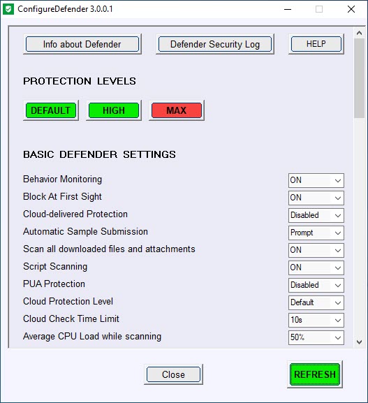 Configuredefender 